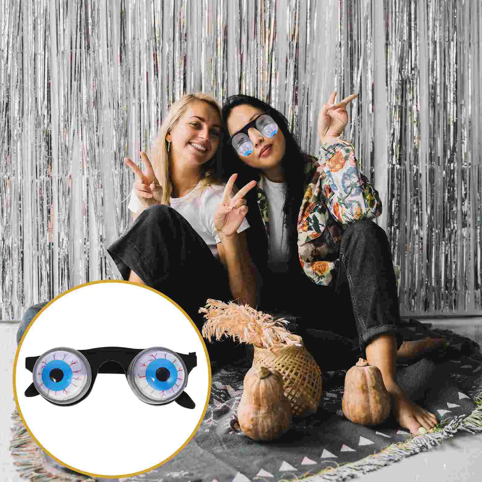 6pcs Funny Glasses Goo Goo Eye Glasses Spring Eyeball Glasses for Halloween Costume Party funny glasses