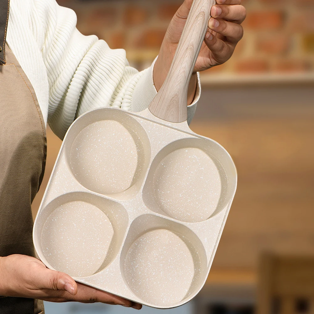 

4 Cup Deep Burger Pan Nonstick Breakfast Frypan Egg Skillet Divided Pans Omelette Cooking Frying Pan Egg Cooker