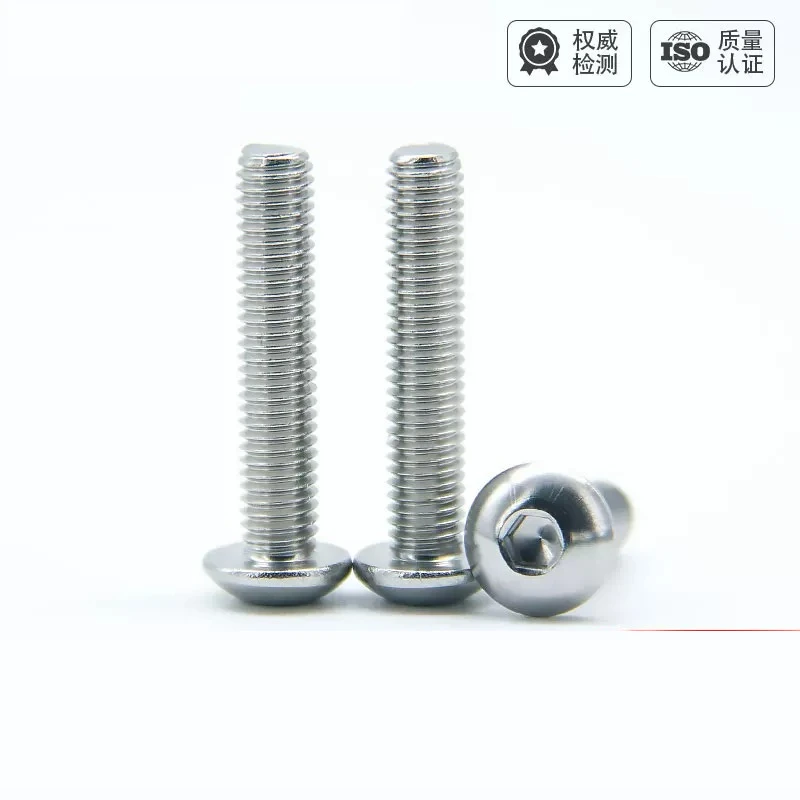 ISO7380 Hexagon Socket Button Head Screw 304 Stainless Steel A2-70 M3 M4 M5 M6 M8  Allen Button Head Fastener Hardware