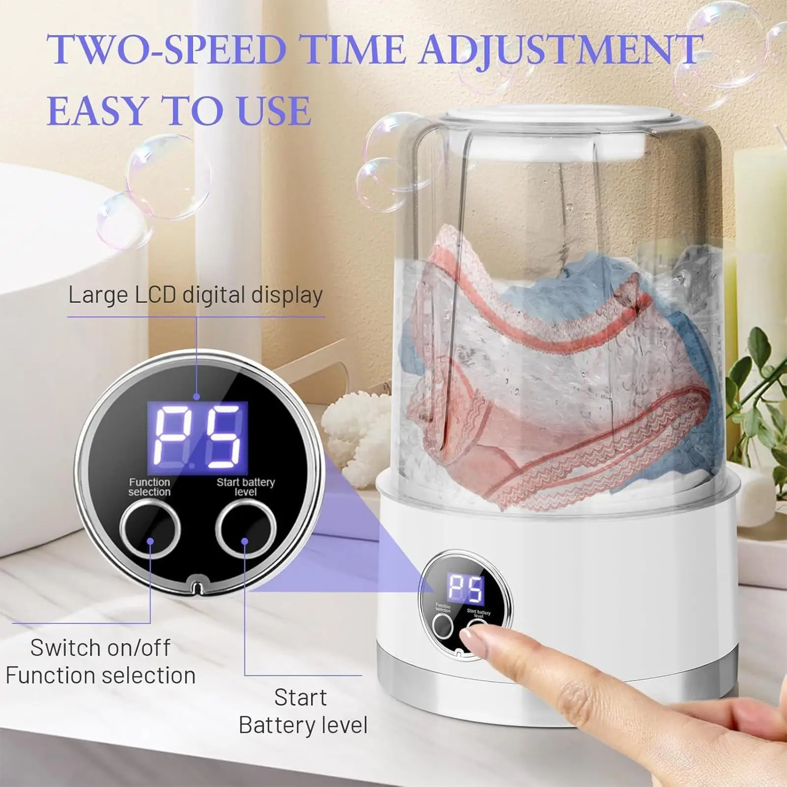 Mini Electric Washing Cup Underwear Socks Small Charging Washing Machine Travel Underwear And Socks Laundry Bucket