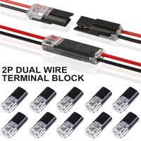 20 Pcs Double-Wire Plug-in Connector with Locking Buckle-Pluggable LED Wire Connectors 2 Pin 2 Way Electrical Wire Connector