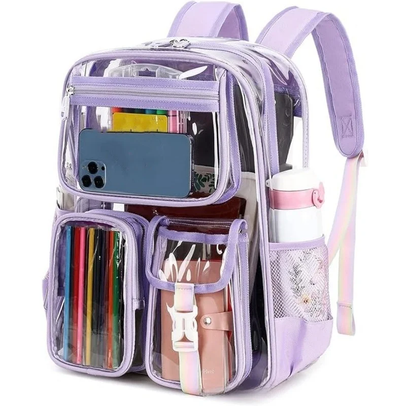 

New Transparent Outdoor Sports Bapa PVC Double oulder Visible Fitn Activi Rusa for Men Spring Season ting