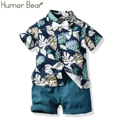 Toddler Baby Boy Summer Outfits Short Sleeve Button Down Print Shirt with Shorts 2PCS Hawaiian Clothes