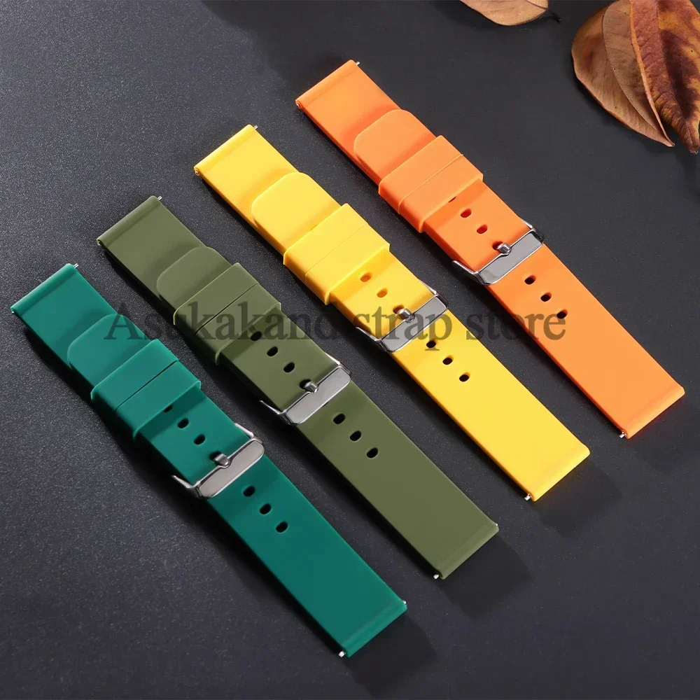 14 16 18 20 22 24 مللي متر الإفراج السريع سيليكون حزام مطاط مقاوم للمياه حزام الساعات استبدال النساء الرجال الرياضة اكسسوارات سوار