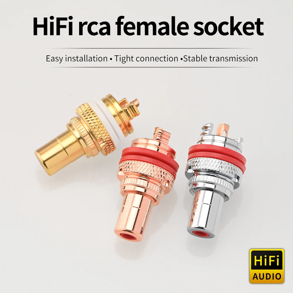 Gold Plated Red Copper Plated Rhodium Plated HiFi RCA Female Socket Plug Power Amplifier CD Device Socket Adapter Terminal