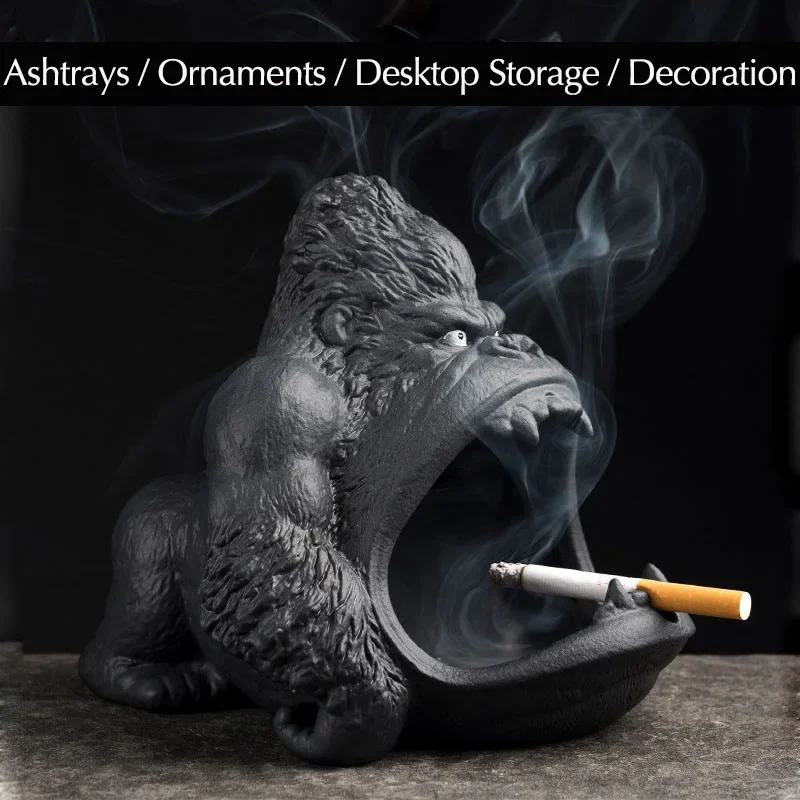 

Creative Orangutan Ashtrays Desktop Storage Office Decoration Home Room Multifunctional Ornaments Cute Gifts Entrance Key Holder