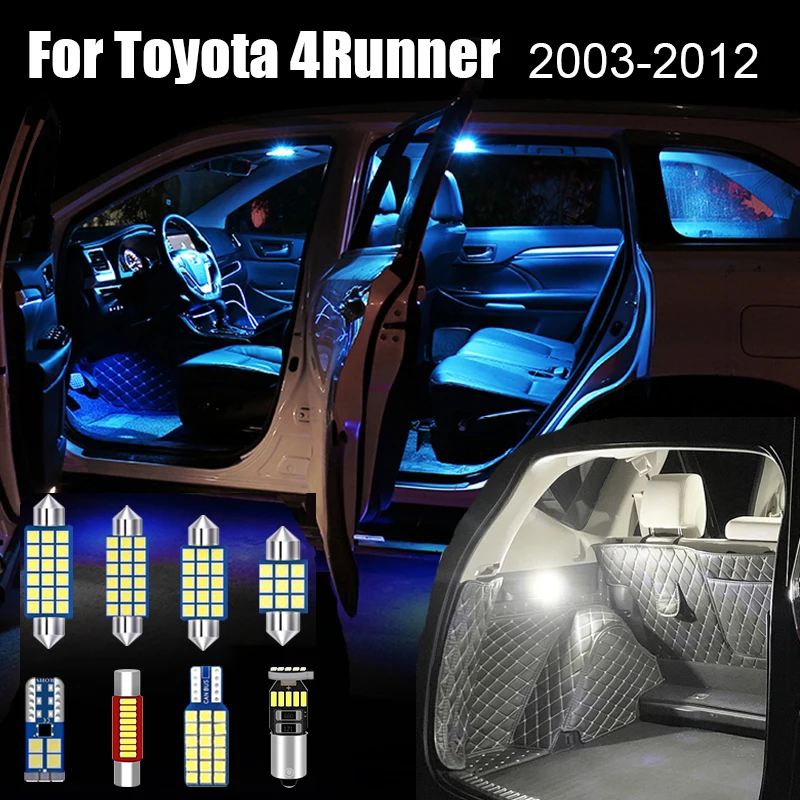 

For Toyota 4Runner 2003 2004 2005 2006 2007 2008 2009 2010 2011 2012 15pcs Car LED Interior Dome Lamp Trunk Lights Accessories