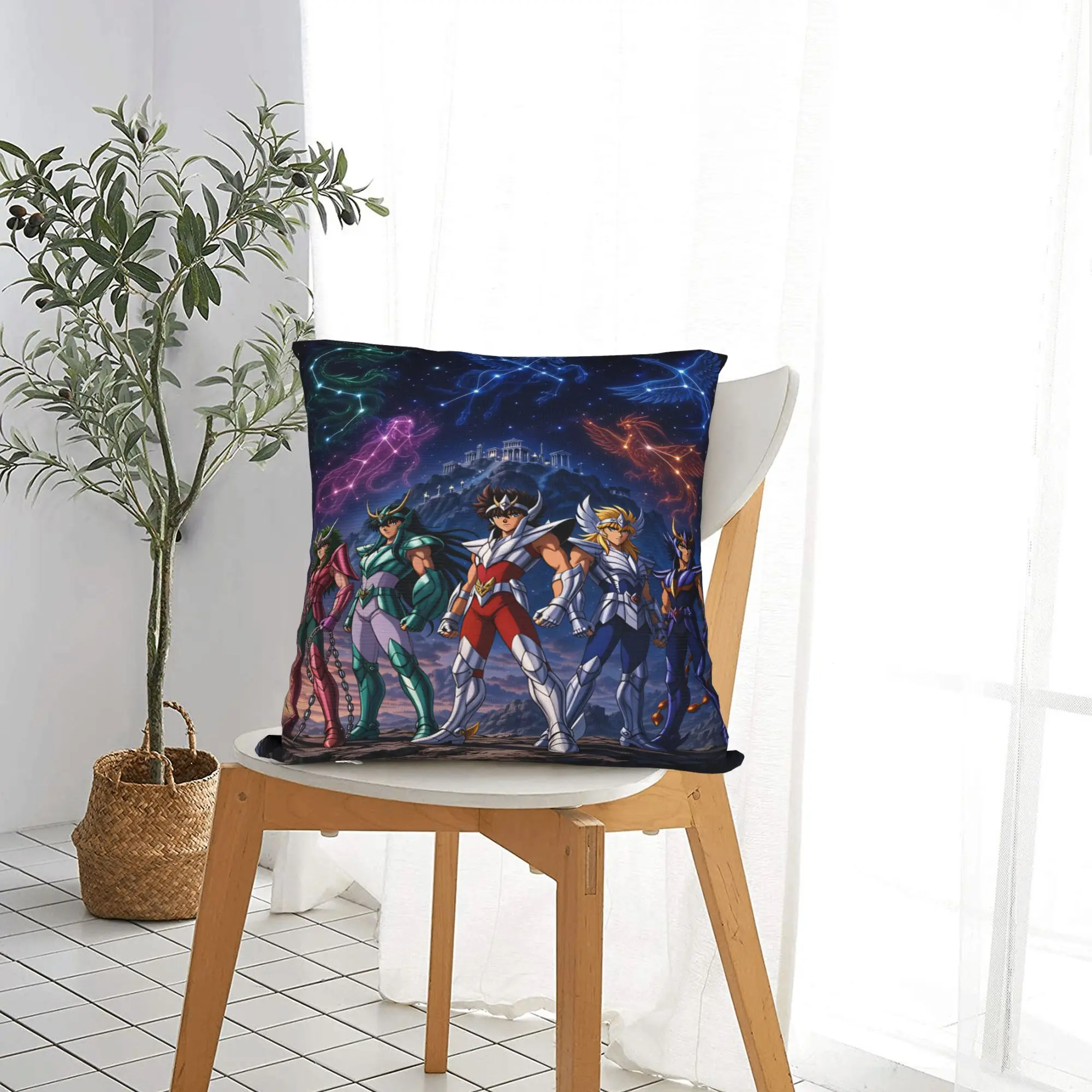 Pillow Case Saint Seiya Knights Z-Zodiac  Comfy  Pillow Cover For Living Room Chair Vintage Pillowcases