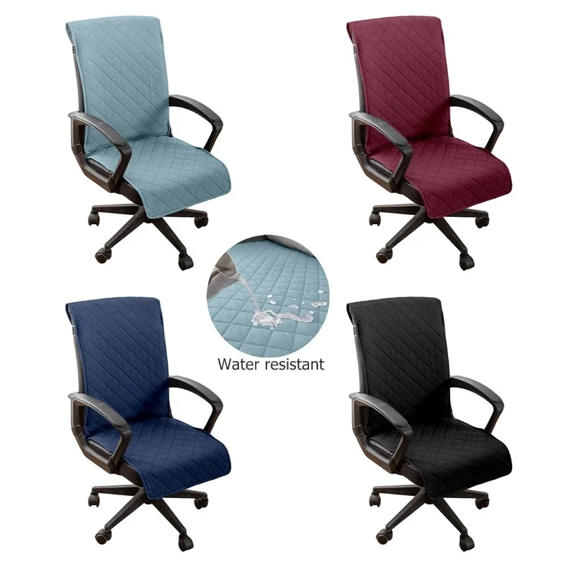 L/XL Office Chair Covers with Elastic Bands Anti-dirty Computer Seat Chair Cover Solid Removable Slipcover For Office Seat Chair