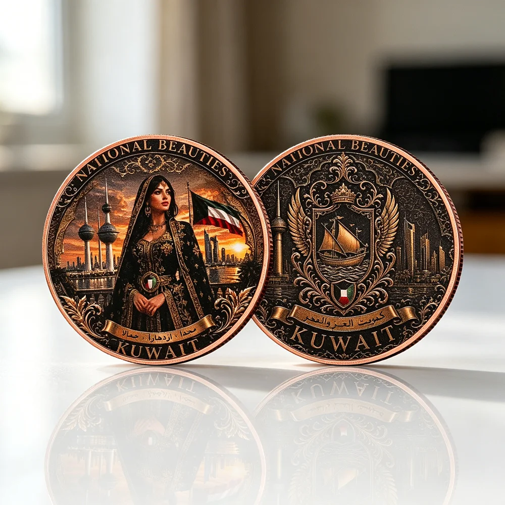 1 oz .999 Fine Copper Coin  Kuwait National Beauties Arabian Lady Pure Copper Art Collection Coins Commemorative Coin