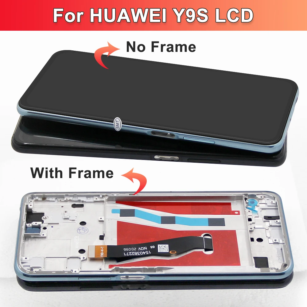 6.59\'\' Y9S Display Screen With Frame, for Huawei Y9s STK-L21 STK-LX3 STK-L22 LCD Display Touch Screen Digitizer Assembly