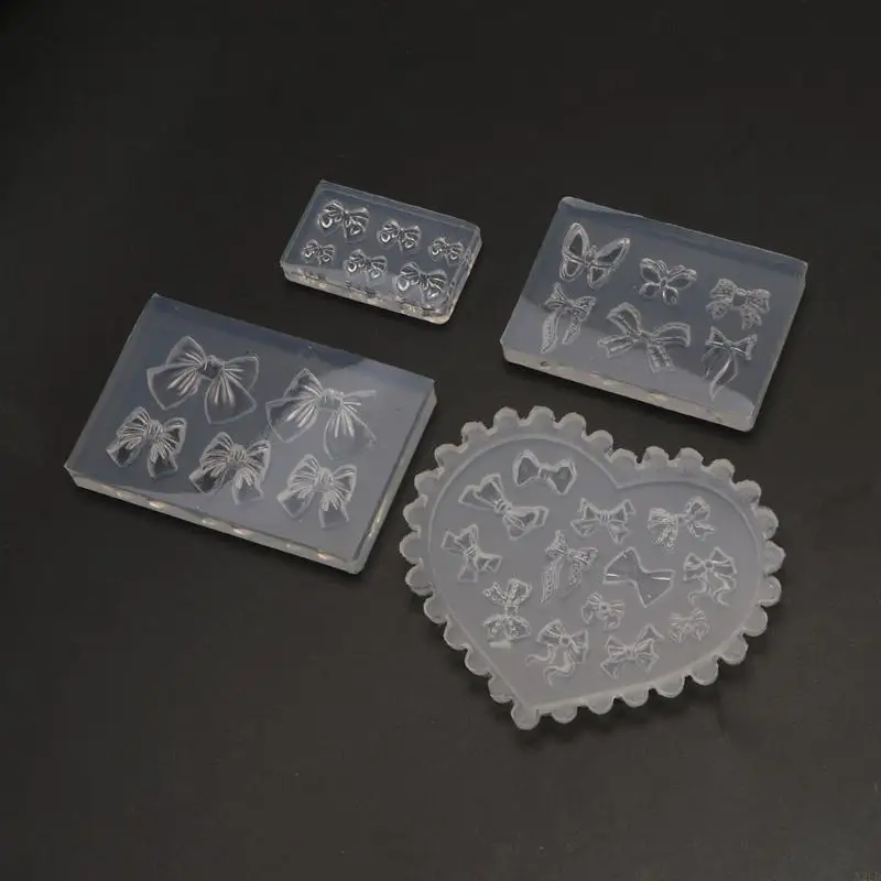 3D mini bowknot stampo silicone intaglio intagliato intagliato stampo gel utensili manicure n2ud