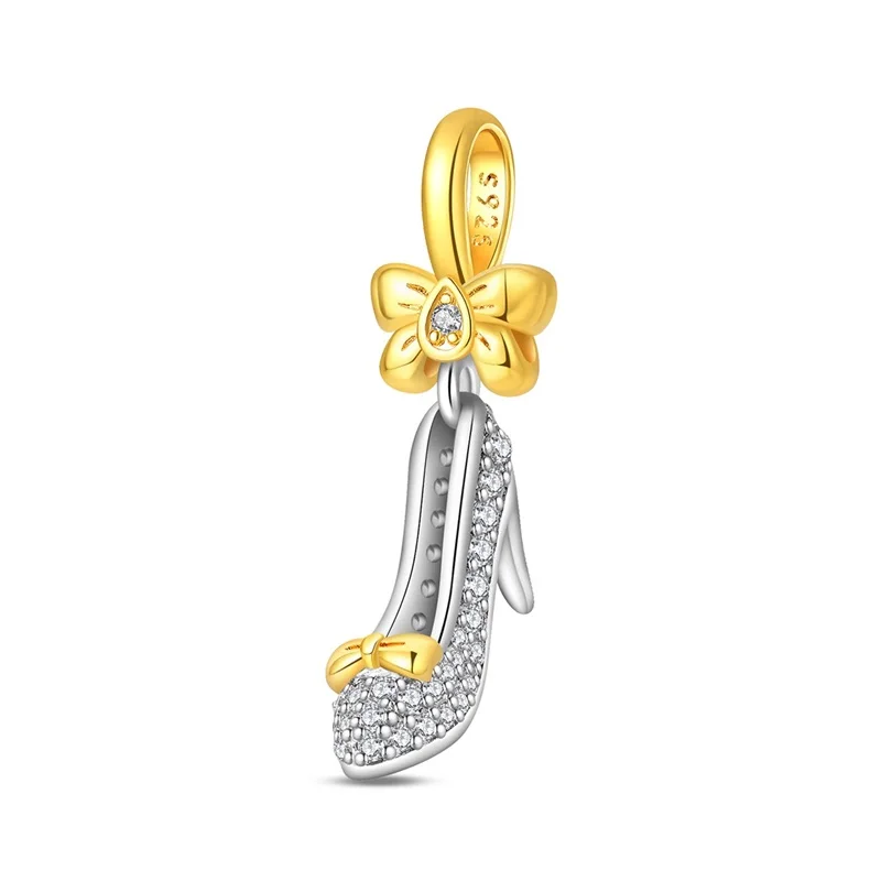 

New 925 Sterling Silver High Heels Charms Pendant For Women Fit Original Bracelet DIY Birthday Party Jewelry Gifts