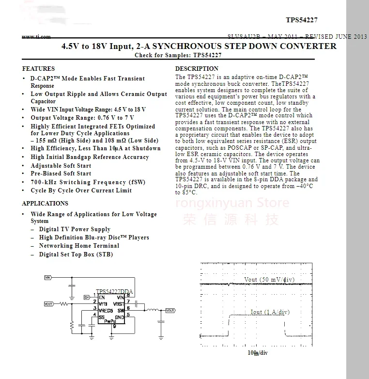 同期ステップダウン変換器,5個,tps54227ddar 54227 sop-8 tps54227dda tps54227 4.5vから18v,100%