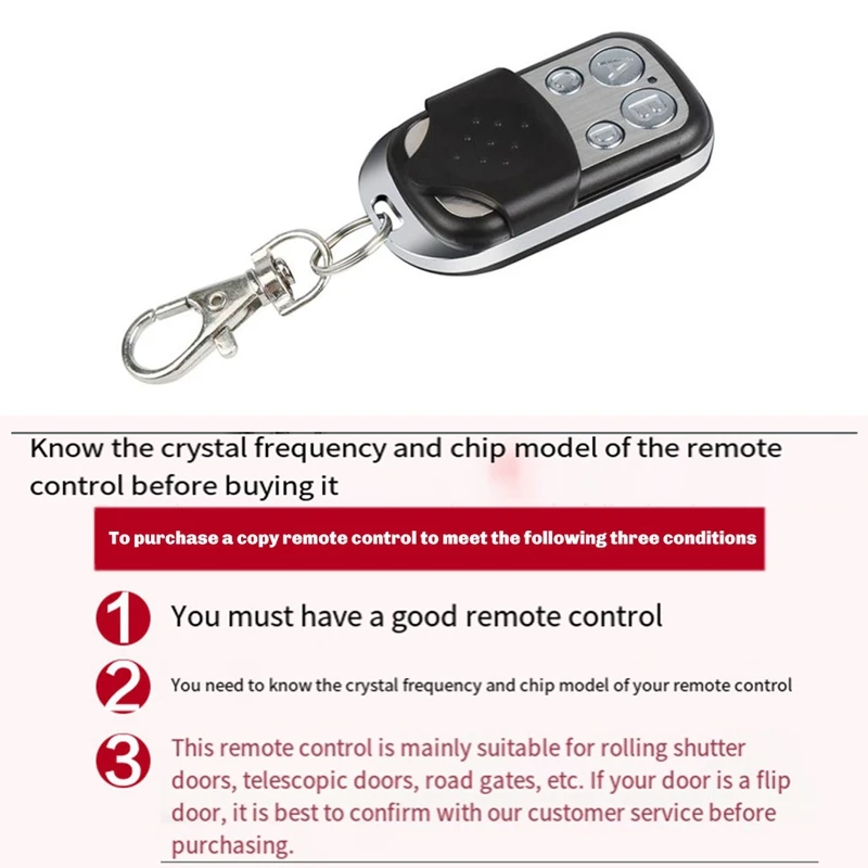 For ROGER H80 TX22 Remote Control For Garage Doors And Barriers, For TX54R, TX52R, 433.92Mhz Gate Command