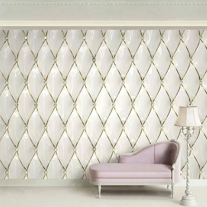 Custom Mural self-adhesive Wallpaper 3D European Gold Soft Bedroom Living room sofa TV background wall restaurant study Hotel