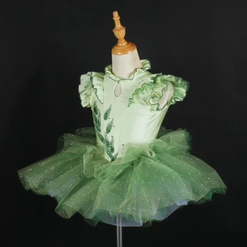 

Bamboo Leaves Green Ballet TUTU Dress Back Zip Dresses Girls Women Ballet Dance Costume Child Adult Stag Performance Costume