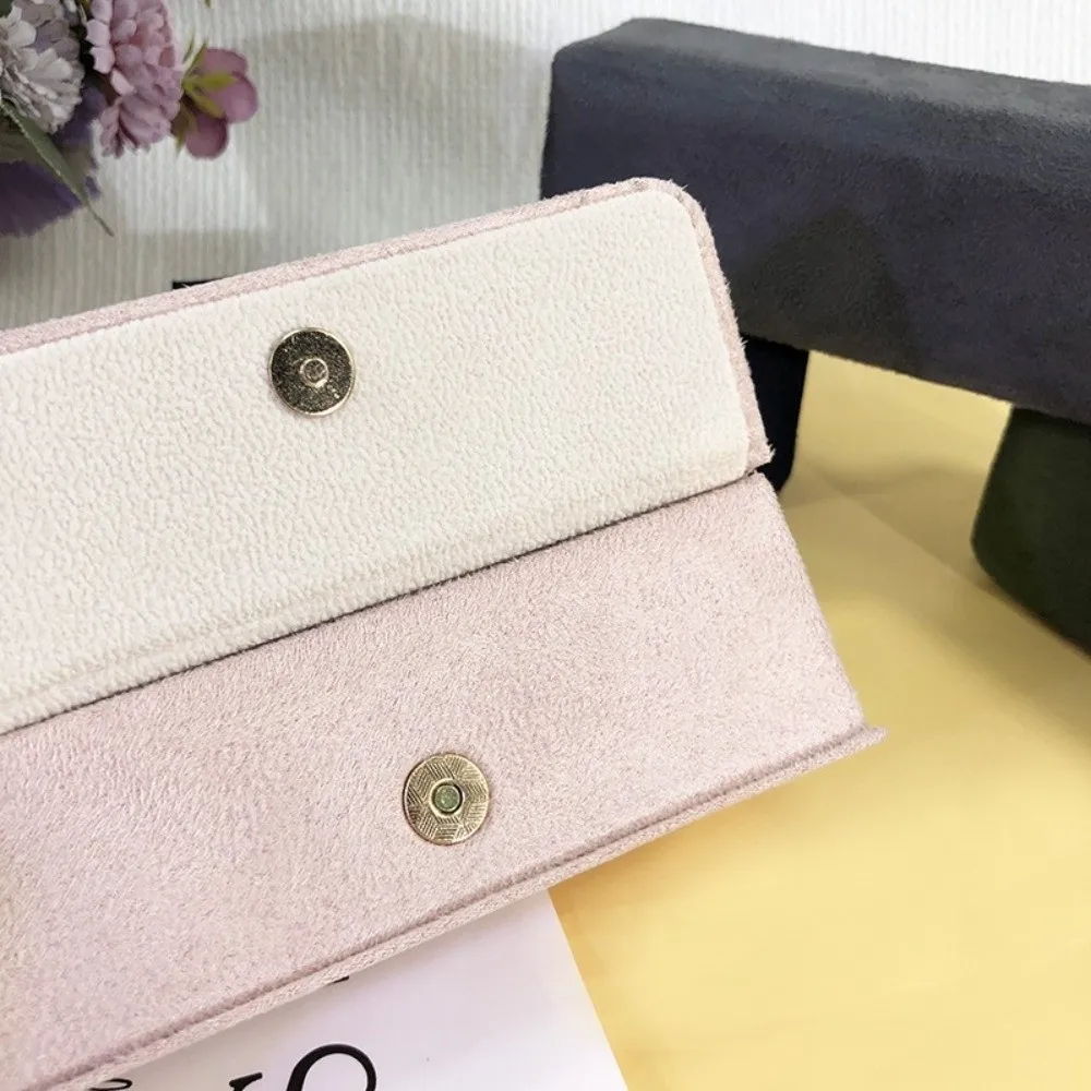 Fashion Velvet Storage Box Solid Color Multi-functional Holder Portable Compact Jewelry Display Box Jewelry Organizer