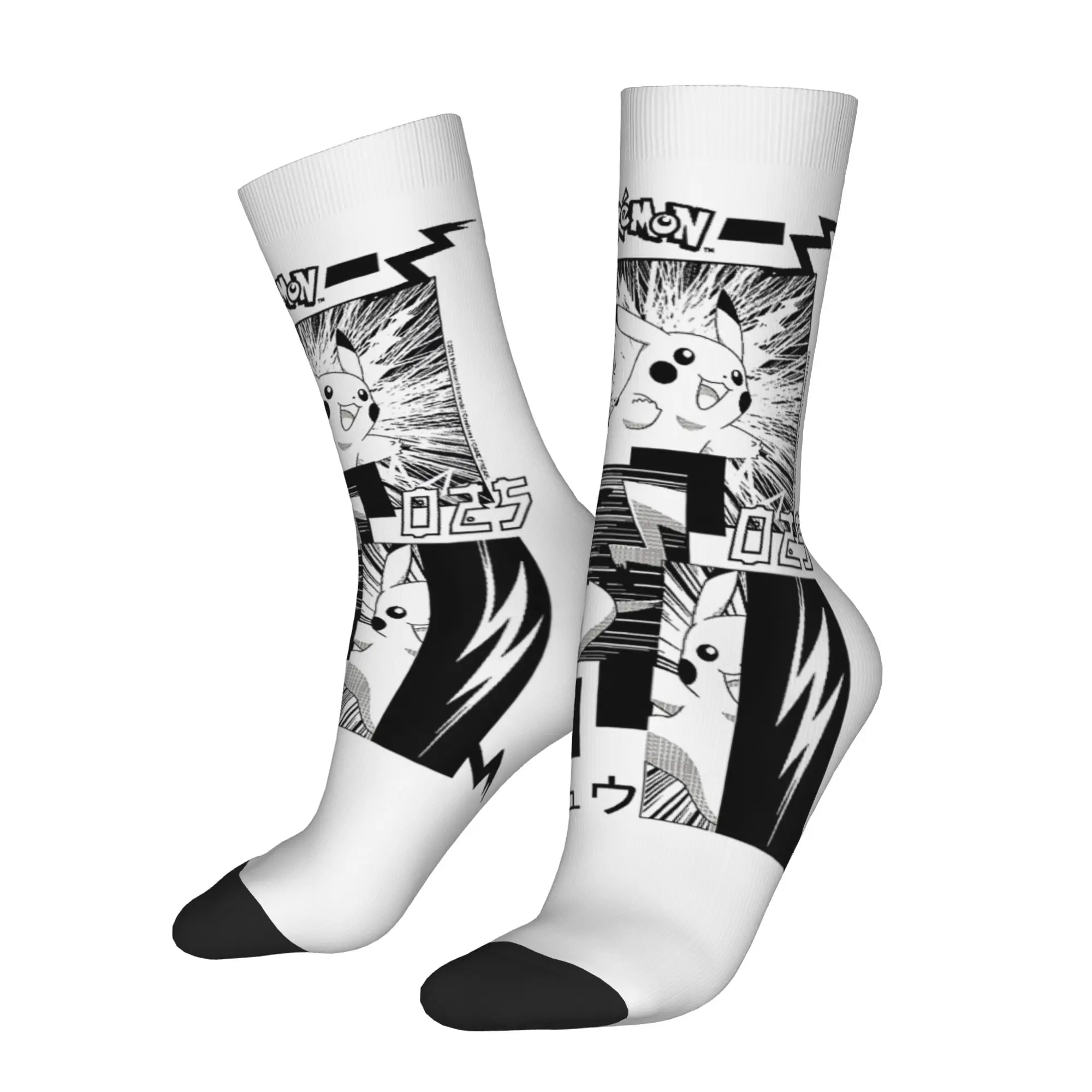

Bandai Socks Vintage Pokemon Pikachu Manga Crazy Men's compression Socks Unisex Funny Crew Sock