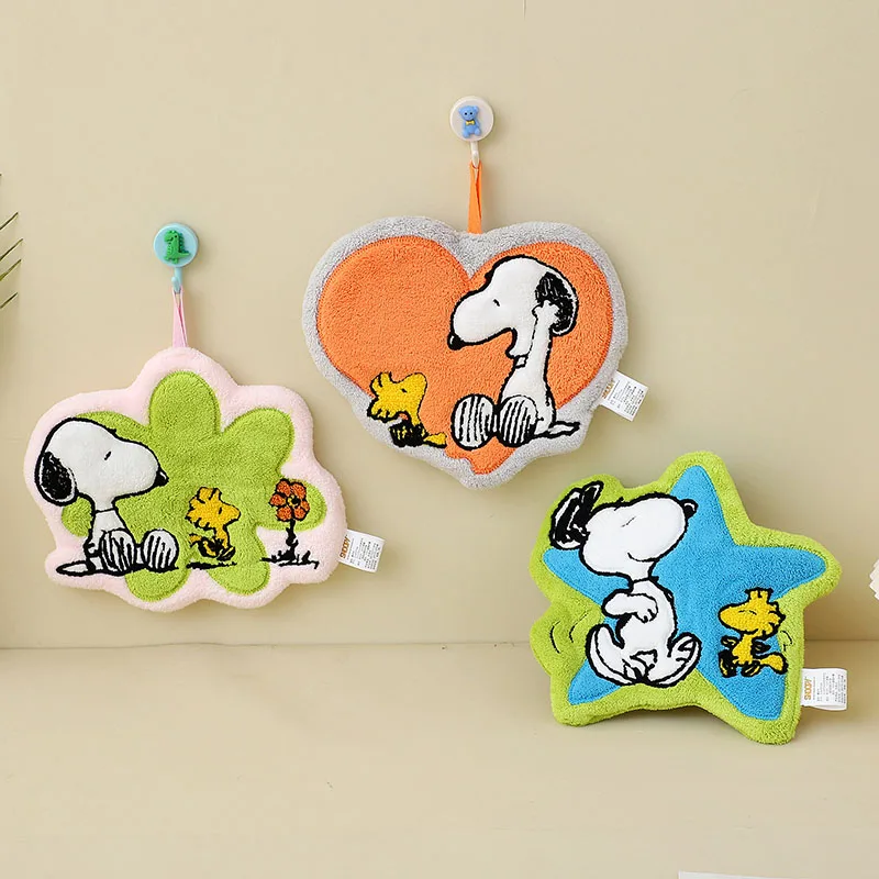 

New Kawaii Snoopy Hand Towel Anime Cute Miniso Cartoon Printing Quick Drying with Water Absorption Hand Towel Kids Gifts