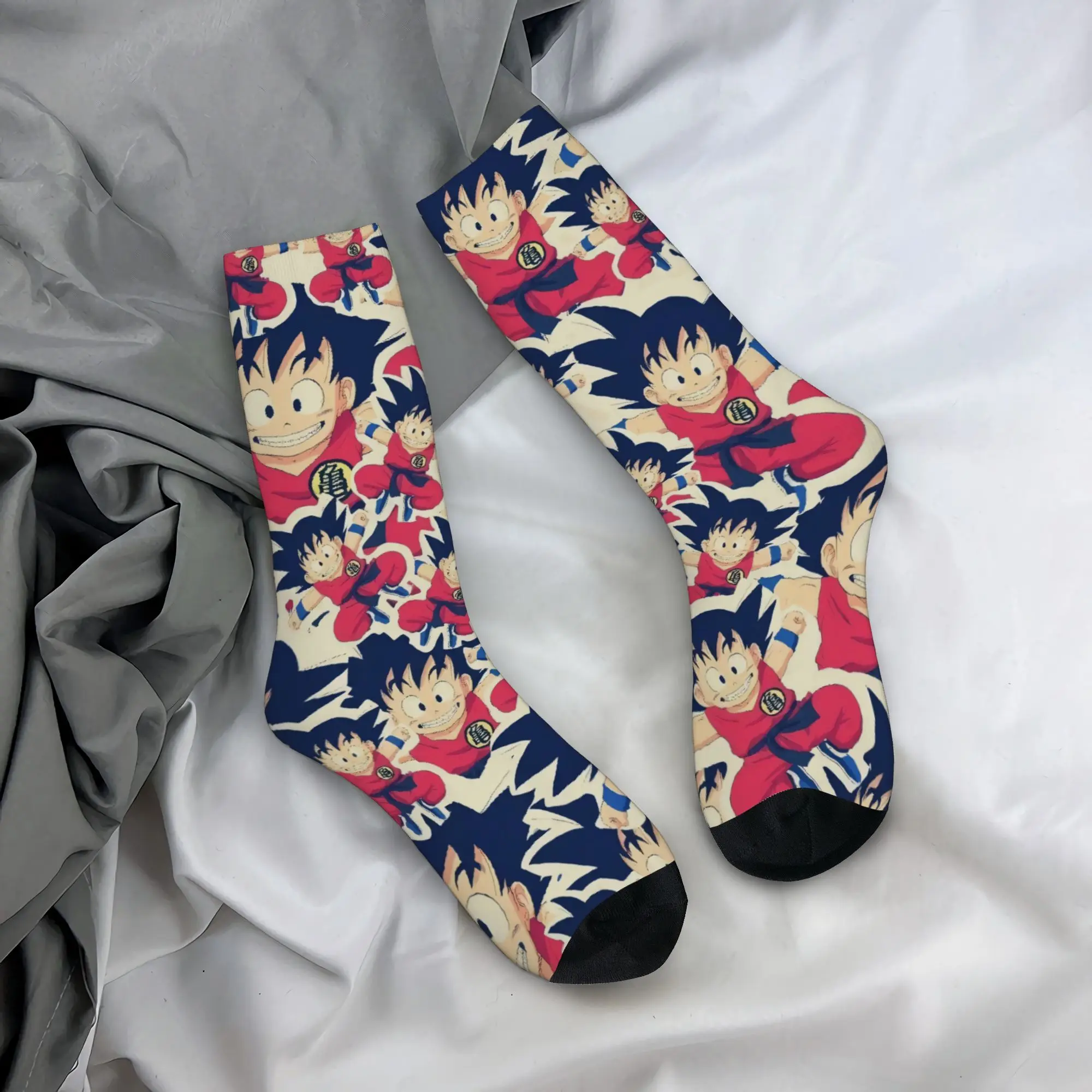 Funny Sock Dragon Ball Childhood Goku Pattern Harajuku Seamless Pattern Printed Men Socks Novelty Men's Socks