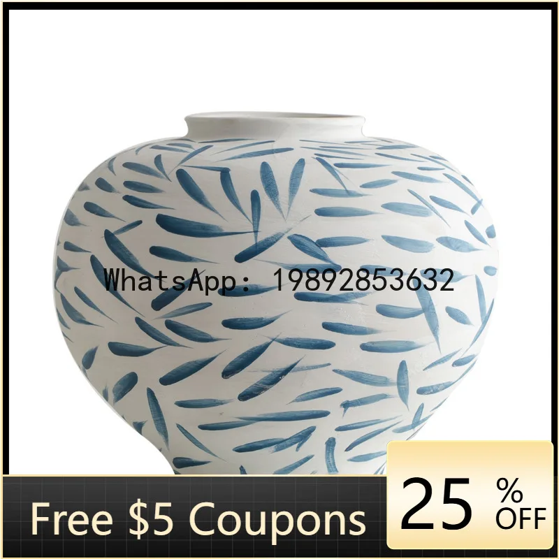 

Chinese-style Retro Ceramic Bottle Flower Vase Flower Arrangement Accessories Hand-painted Earthenware Jar Home Decoration