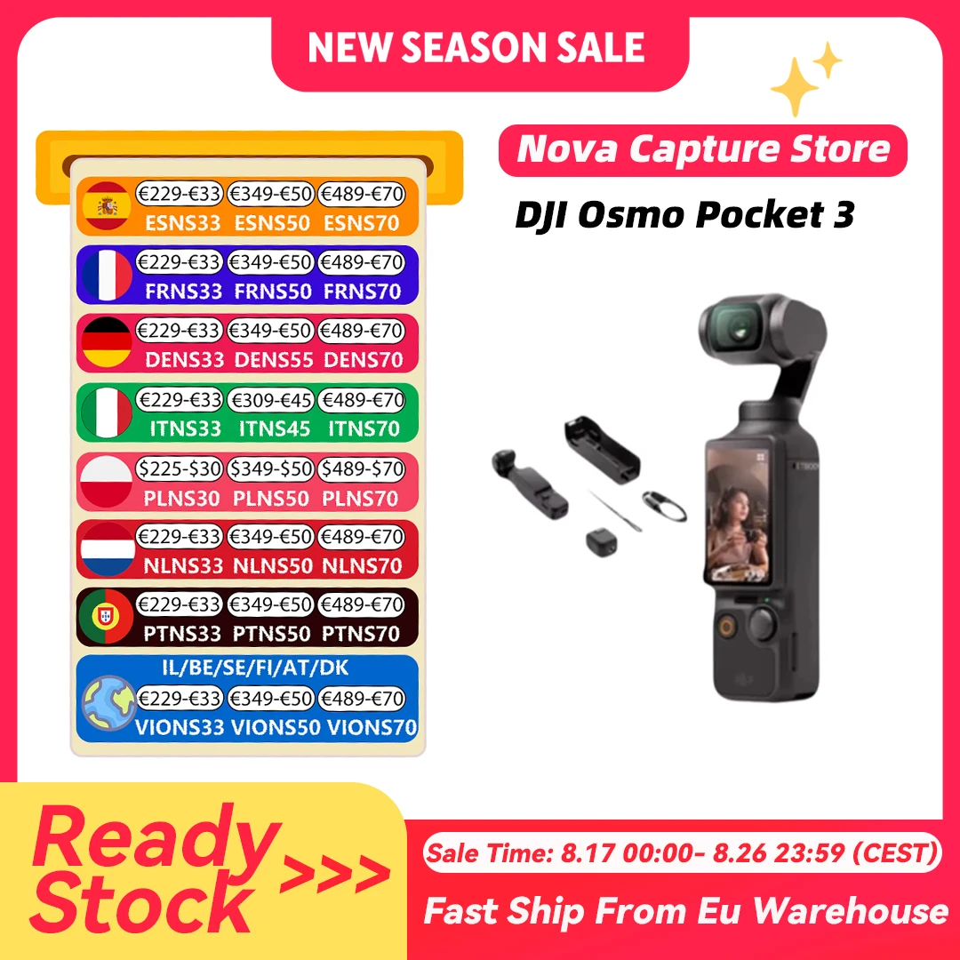 Expédition UE DJI Osmo Pocket 3 Capteur puissant de 1 pouce 4K/120fps Écran tactile rotatif de 2 pouces Original neuf en stock Pocket 3