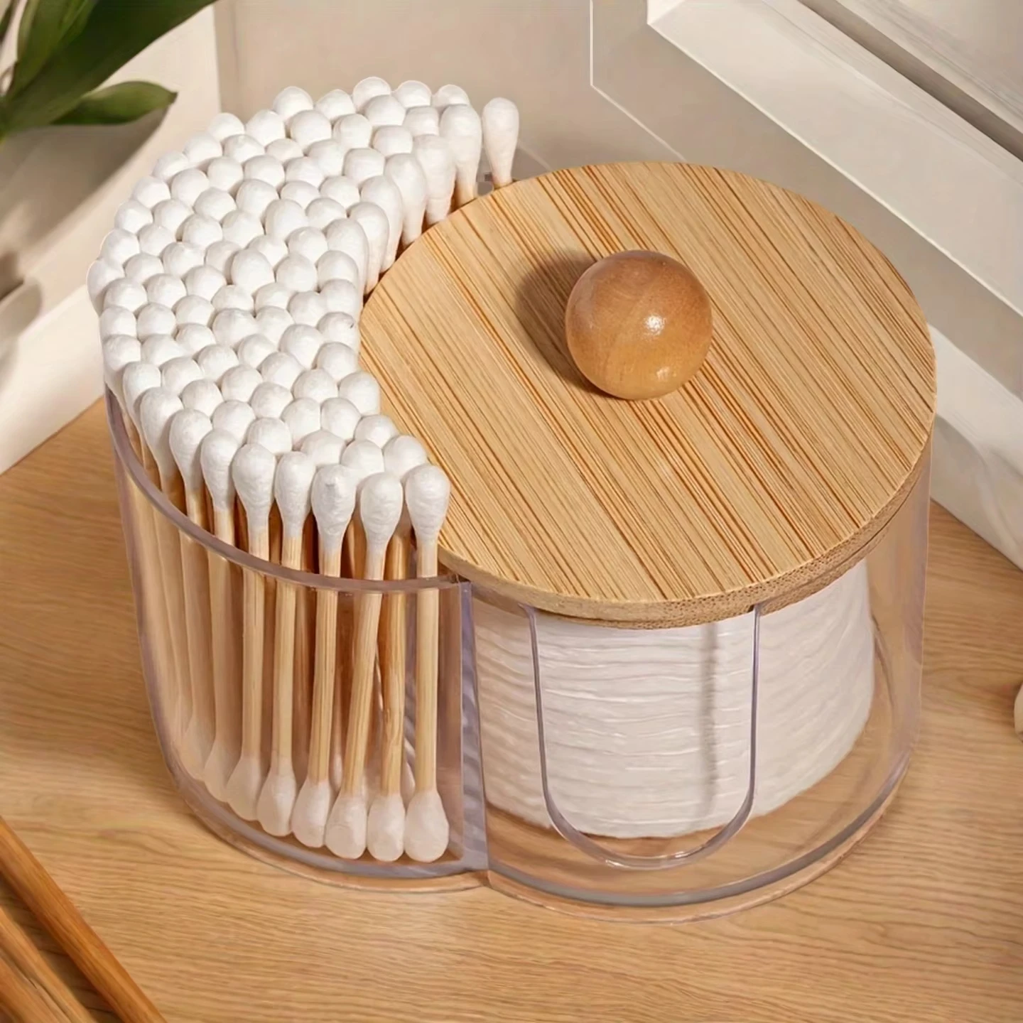 Dual Compartment Cotton Organizer (Clear Storage Box) 3