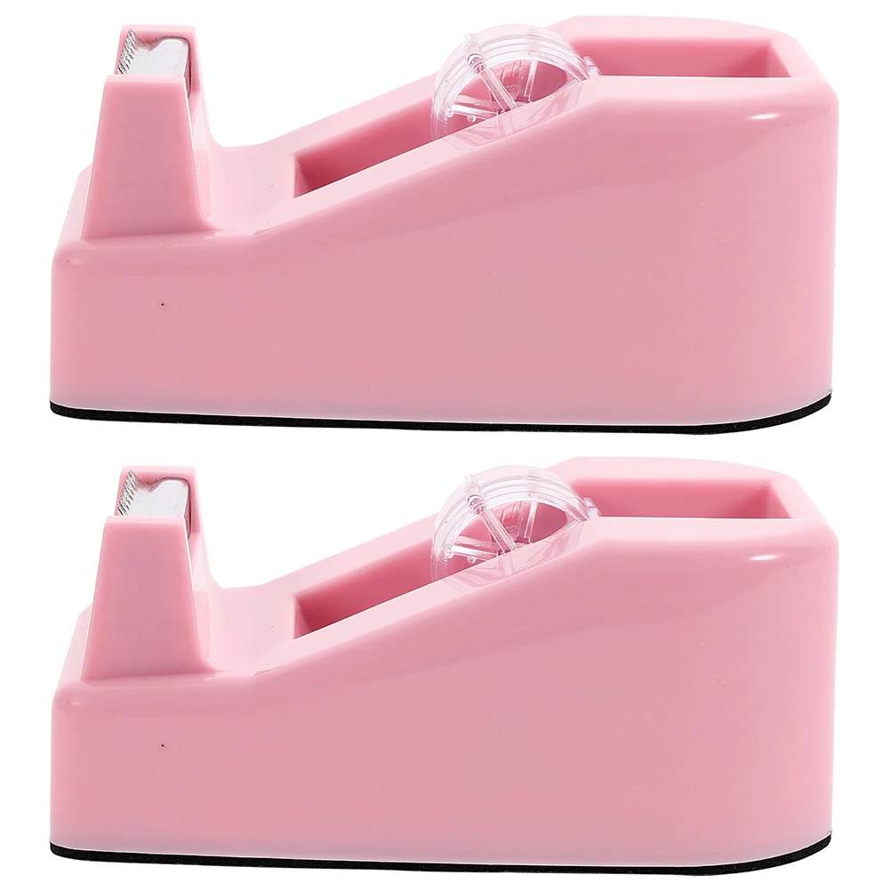 

2 Pcs Tape Handheld Dispenser Adhesive Holder Small Office Dispensers Plastic Desktop Cute