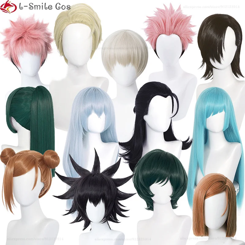 

Anime Gojo Satoru Mahito Inumaki Toge Zenin Maki Yuuta Okkotsu Fushiguro Touji Kugisaki Nobara Ieiri Shoko Cosplay Wig Party