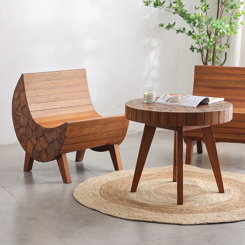 

Круговой чайный столик из массива дерева, небольшой ретро-столик для гостиной, дивана, домашний столик в китайском стиле из натурального дерева