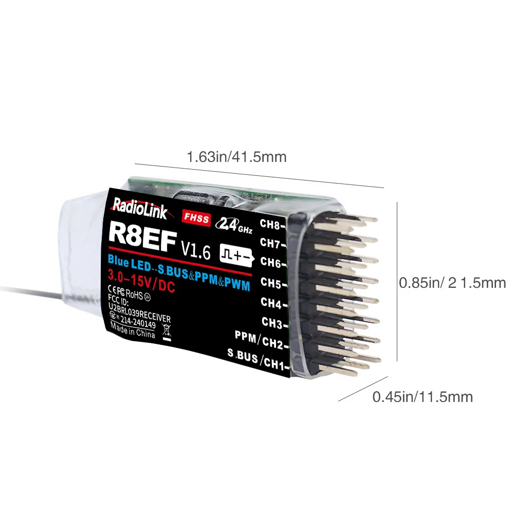 Radiolink R8EF 2,4 Ghz 8 Kanäle RC Empfänger Unterstützung S-Bus/PPM/PWM Signal für 8CH T8FB t8S RC Sender RC Auto Boot Flugzeug – Detail 5
