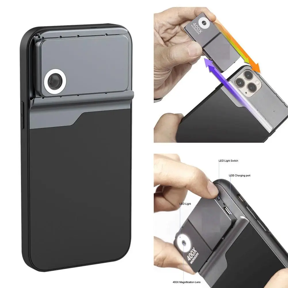 

Для Iphone15/14promax Φ микроскоп защитный микроскоп для телефона и мобильного телефона противоударный объектив 400x Φ F6G2