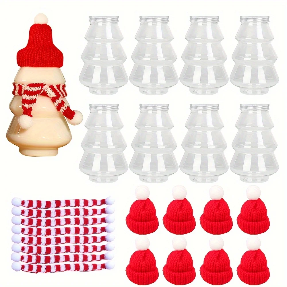 Botella de Navidad transparente hombre de jengibre taza de agua de plástico pino leche fría Navidad regalos de Año Nuevo taza de bebida decoración de Navidad