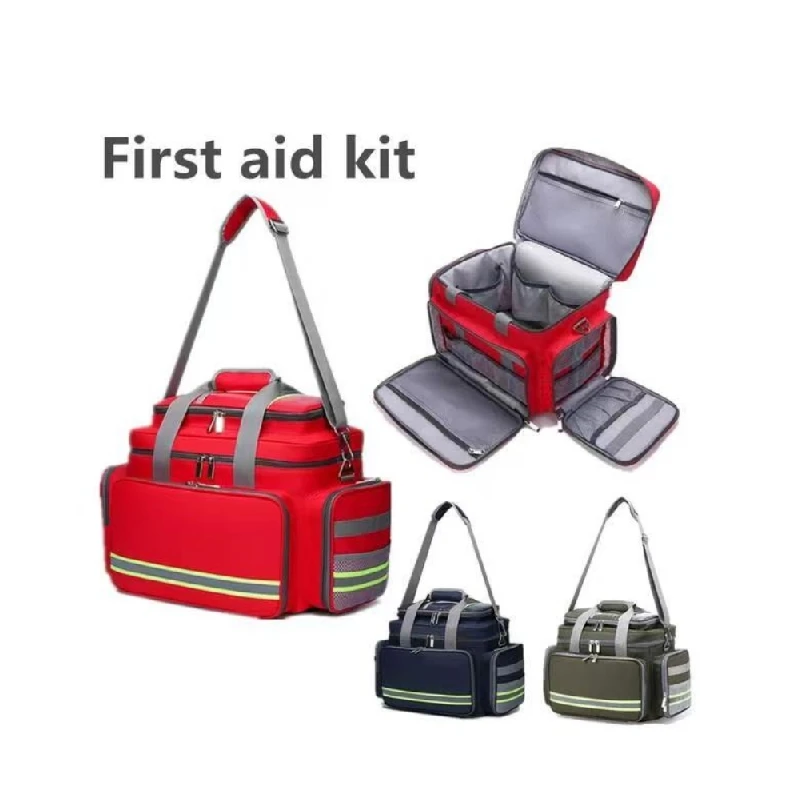 First Aid Medical Bag Outdoor Emergency Rescue Large Capacity Bag Empty Waterproof Reflective Oxford Multi-pocket Travel Bags 6