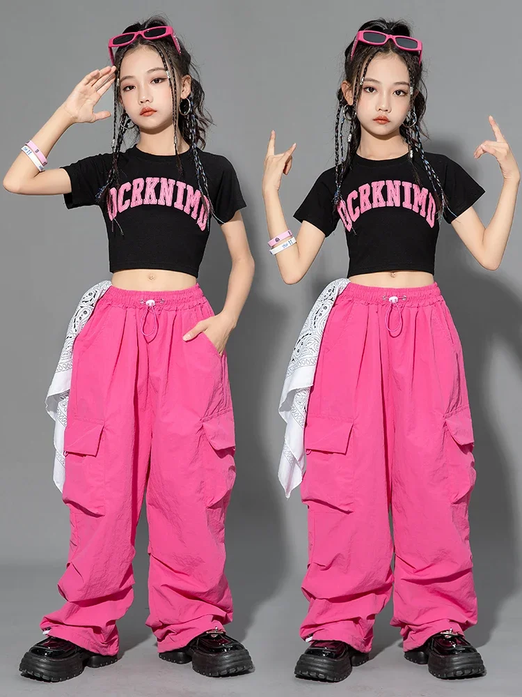 Ropa de actuación de escenario de Hip Hop para niñas, disfraces de baile de Jazz, ropa de práctica para niños, conjunto de marea de baile moderno callejero