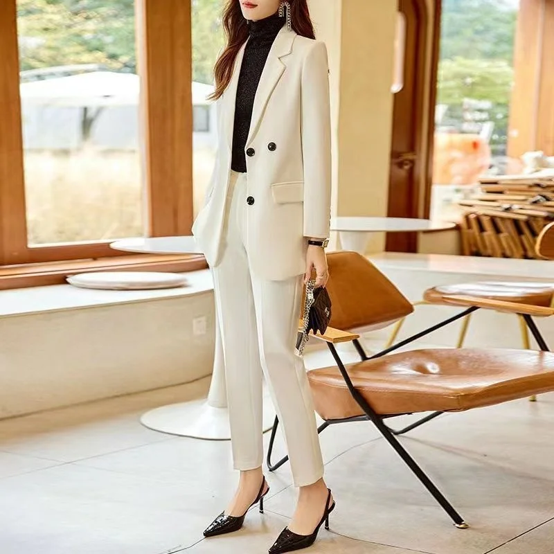 Imagem -06 - Conjunto de Terno Profissional para Mulheres 2023 Primavera e Outono Moda Edição Coreana Luz Estilo Maduro Deusa Casual Small Suit Two