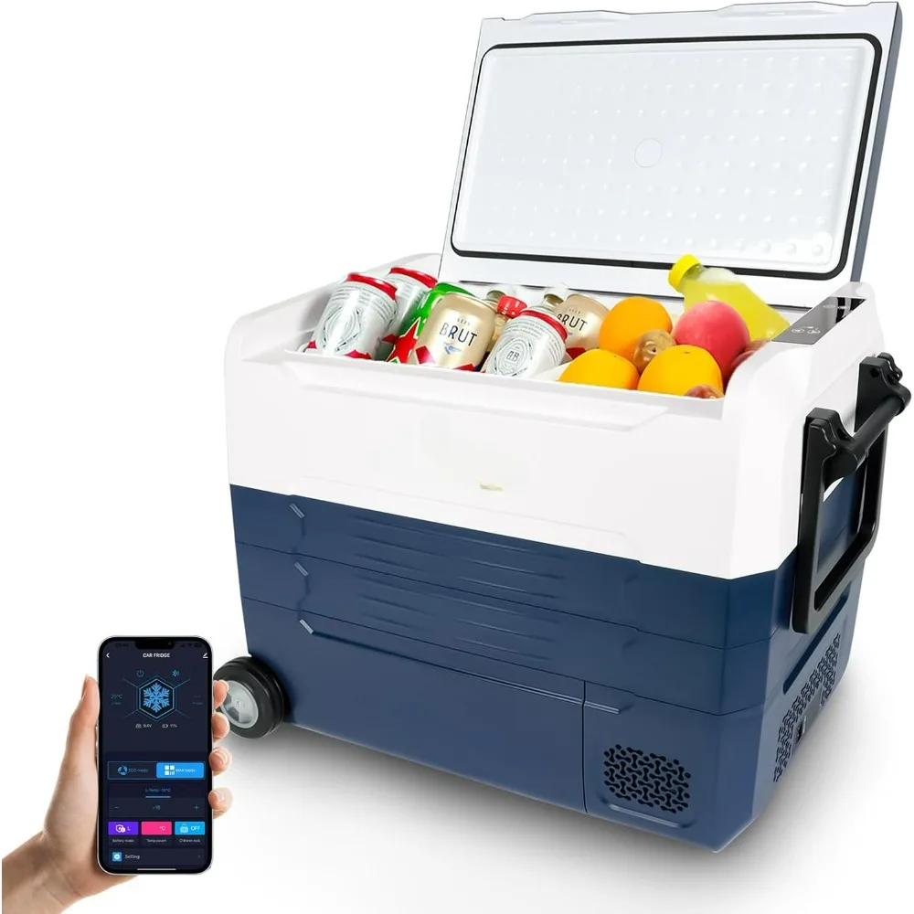 12 Volt Car Refrigerator, 58 Quart(55L) Portable Freezer Car Fridge Large Zone APP Control, -4℉-68℉ Electric Compressor Cooler