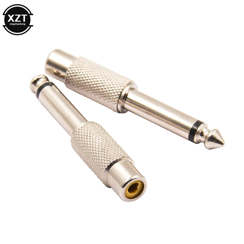 ใหม่ล่าสุดโลหะออกแบบชายที่ปลั๊ก RCA Lotus หัวหญิง6.5 6.35วินาทีความคิดของคุณเปิด AV ไมโครโฟน