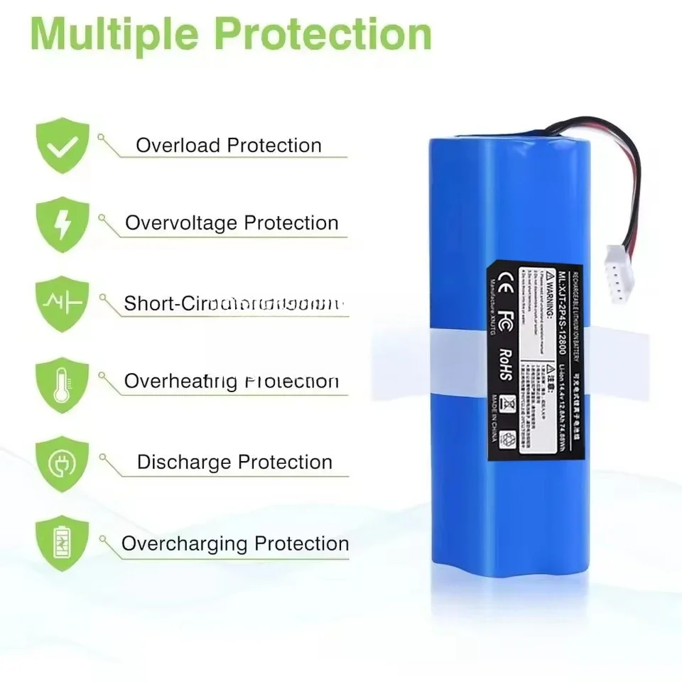2025 mise à niveau 12800mAh14.4V pour ecovacs T5 T8 T9 T10 T20 DLX11 DLX13 DLN12 X1 X1omni X1turbo batterie de robot de balayage