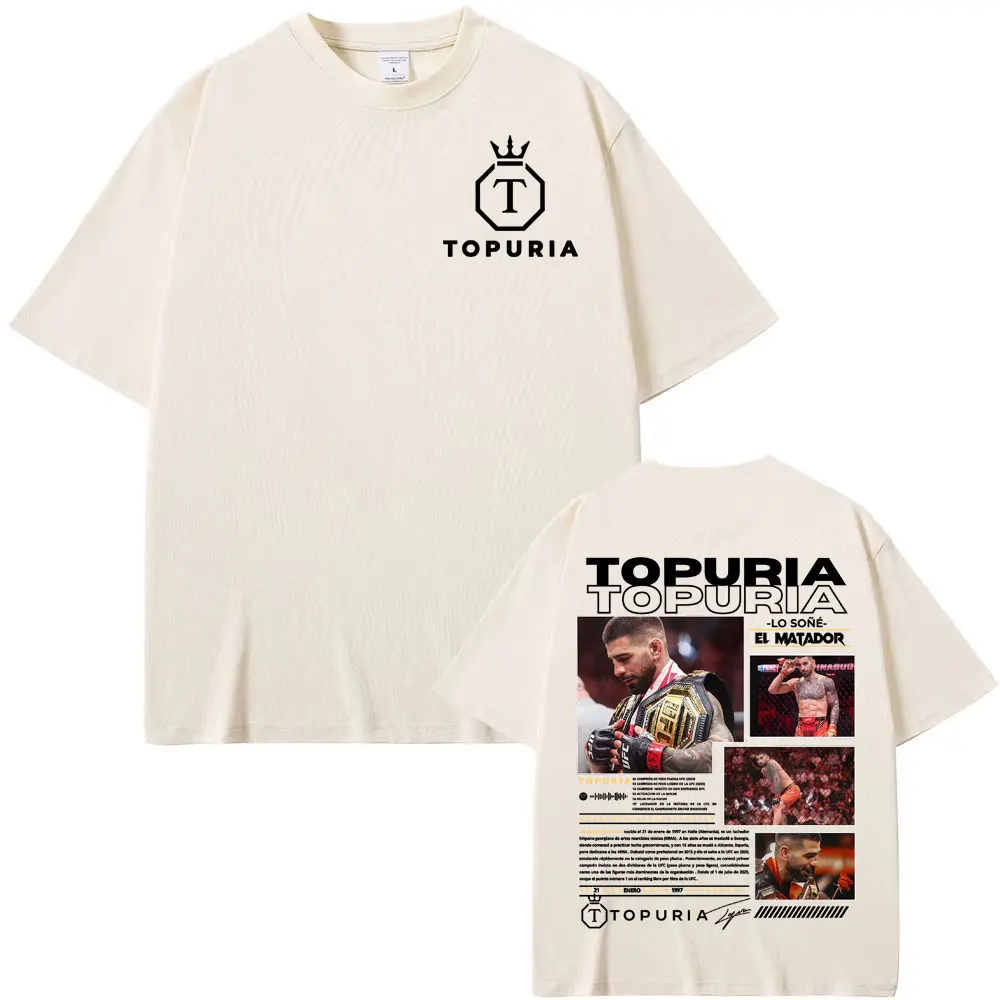 Camisetas Gráficas Ilia Topuria Lo Sone El Matador para Mulheres e Homens, Moda Vintage, Camiseta de Manga Curta Casual, Camiseta de Algodão Solta