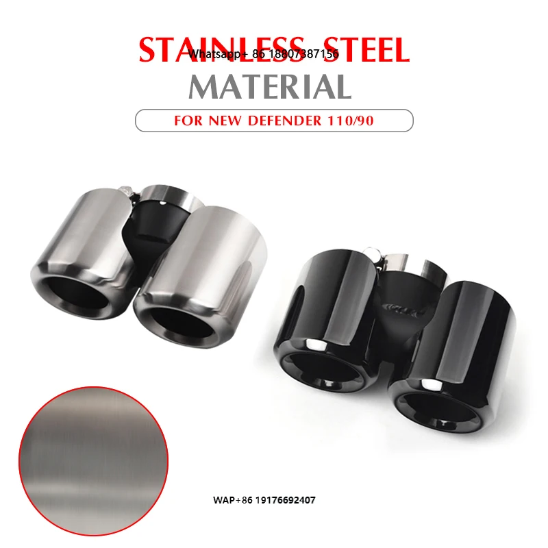 

Car Body Kit Exterior Upgrade Exhaust Pipe Tail Throat in Stainless Black for New Defender 2020+ Accessories