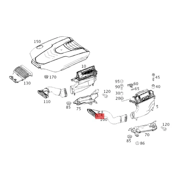 Right Side Engine Air Intake Hose Pipe A6420947897 For Mercedes-Benz S-Class W222 X222 S350 2013-2014 Car Air Line Tube Parts