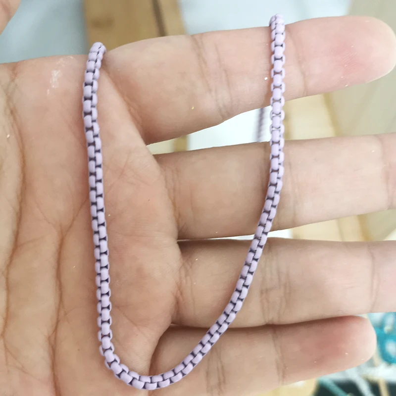 3mm Bonbonfarbene Halskette Armband Fußkettchen DIY Anpassbare Basis-Damen-Choker Neon Grün Gelb Schmuckzubehör Bohème – Detail 2