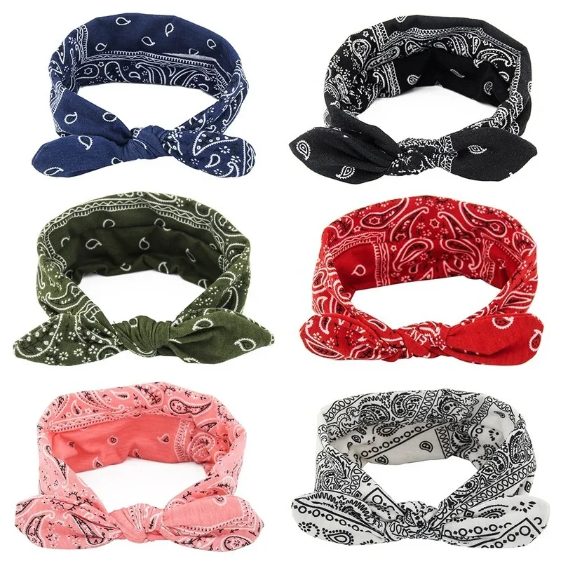 New Boho Women Soft Solid Print Headbands Vintage Cross Knot Elastic Hairbands Turban Bandanas Girls Hair Bands Hair Accessories