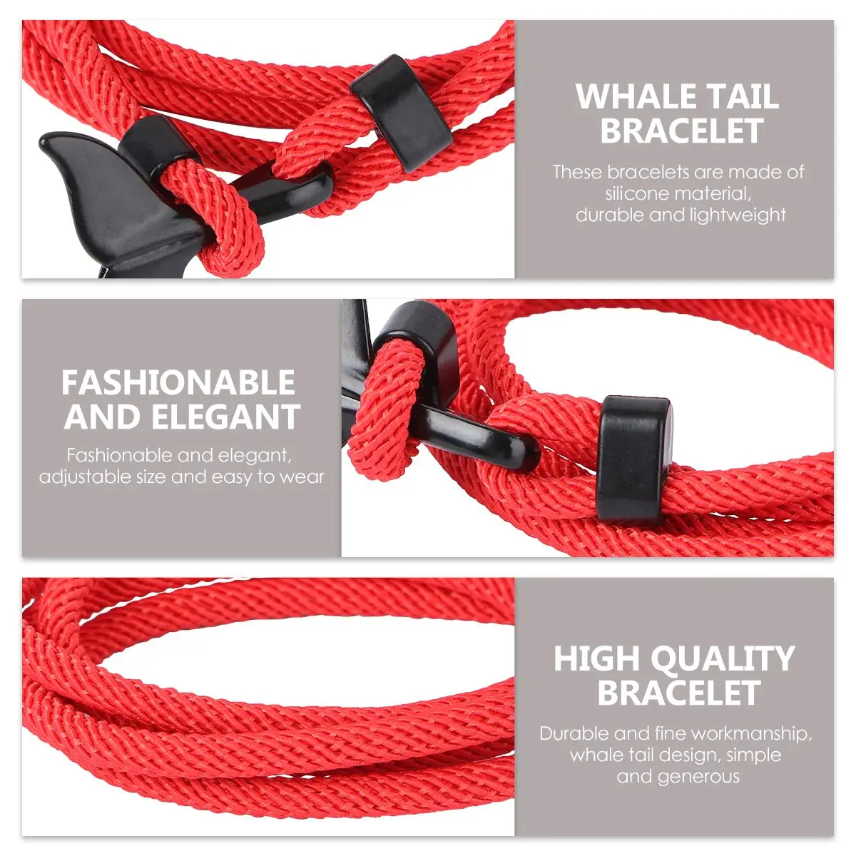 

Whale Tail Design Daily Wearing Couple Hand Year Bracelet Year Party Simple Style Bangle Silicone Bangle Gift