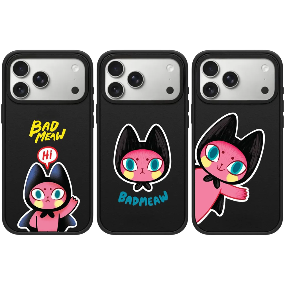 

Black Probe Cat Doll Matte Frosted Phone Cover for IPhone 14 15 16 17 Pro Max Case for IPhone 17Pro
