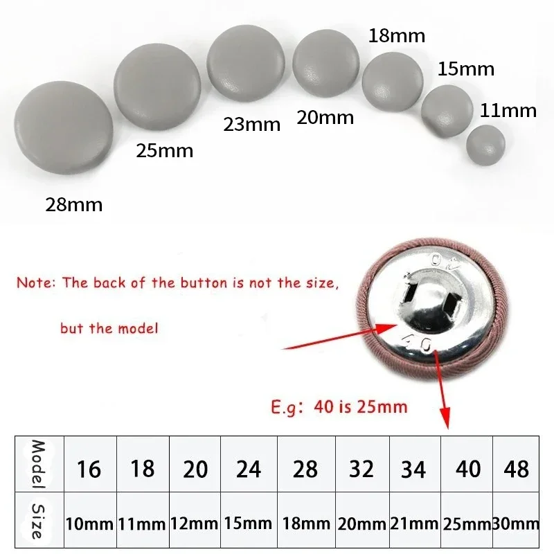 20Pcs 15-30mm Cloth Fabric Button Linen Covered Round Snap Buttons for Jacket Clothes Sofa Suit OverCoat DIY Sewing Accessories