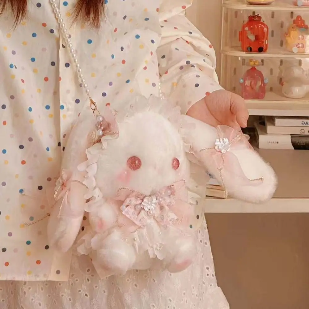 Kawaii lapin sac Lolita princesse sacs à bandoulière lapin à longues oreilles doux sac à main sacs à dos en peluche