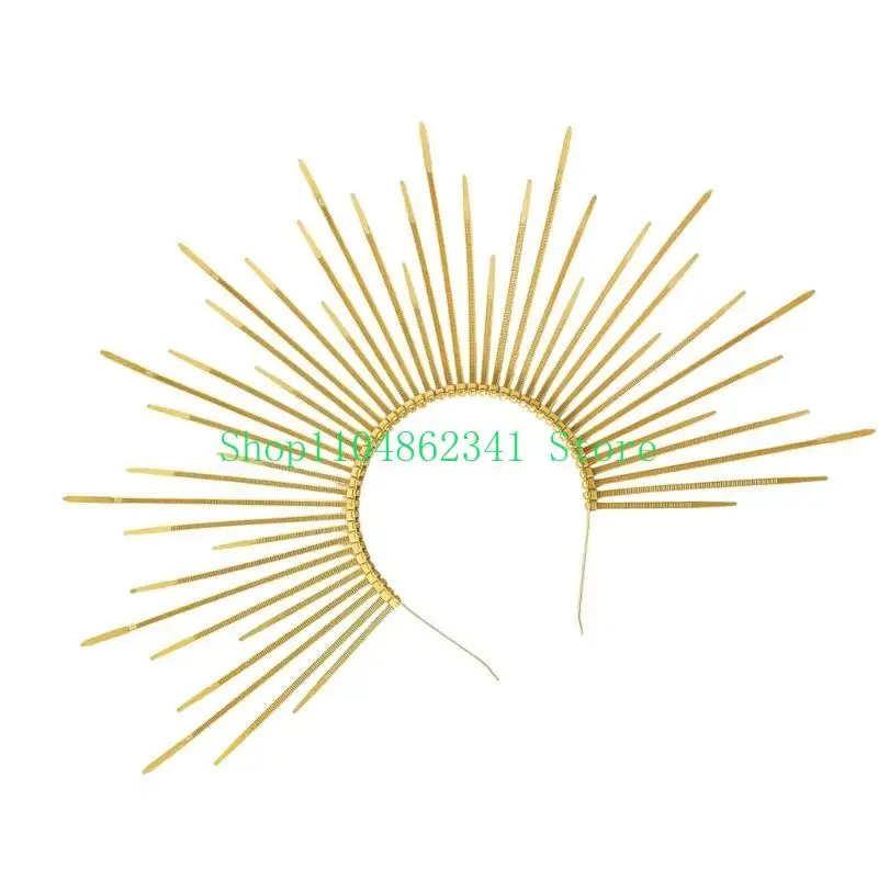 652F Rhinestones Goddesses Crowns Versatiles Make up Headpiece Wedding Crowns Headbands for Weddings